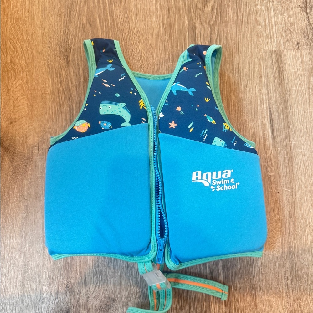 Aqua Swim School Life Vest - Ages 4-6 Up to 50 LBS - Blue